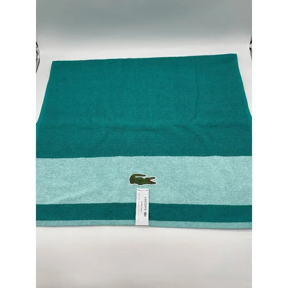 Lacoste Beach Towel 100% Cotton Loops Sz 30 x 52 Teal Green NWT